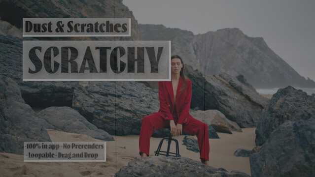 Scratchy Dust and Scratch Overlay Effect, Drag and Drop Old Film Look Filter