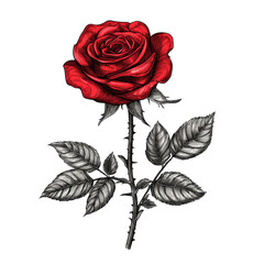 Red Rose with Thorns.