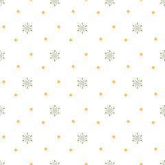 Winterly cool vector pattern with filigree snowflakes.