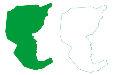 Tabocas do Brejo Velho municipality (Bahia state, Municipalities of Brazil, Federative Republic of Brazil) map vector illustration, scribble sketch Tabocas do Brejo Velho map