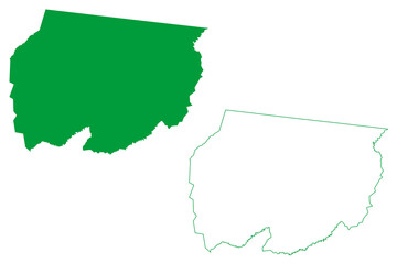 Tarauaca municipality (Acre state, Municipalities of Brazil, Federative Republic of Brazil) map vector illustration, scribble sketch Tarauaca map