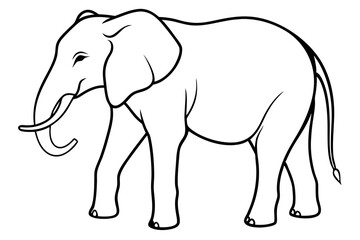 Fototapeta premium elephant line art silhouette vector illustration