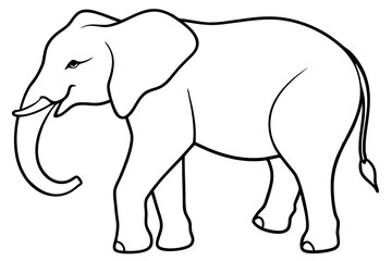 elephant line art silhouette vector illustration