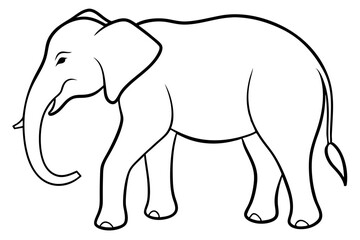 elephant line art silhouette vector illustration