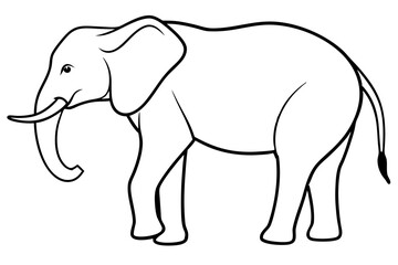 elephant line art silhouette vector illustration