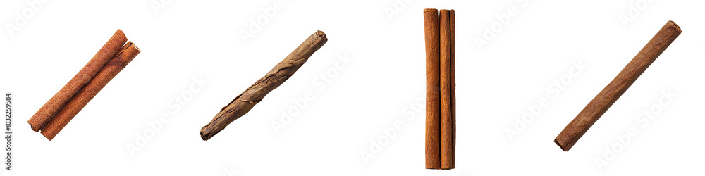 Poster the cinnamon stick is isolated on a transparent background.