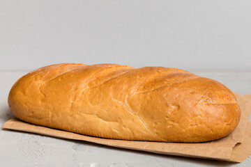 Homemade natural breads. Different kinds of fresh bread as background, perspective view with copy space