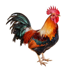 Fototapeta premium Rooster with Colorful Feathers.