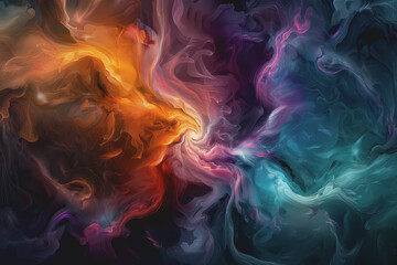 Fototapeta premium Fascinating color combinations Swirled together to create hypnotic, colorful abstract patterns.