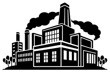 Obraz premium factory silhouette vector illustration