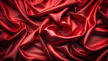 Obraz premium Smooth red satin fabric texture with elegant folds