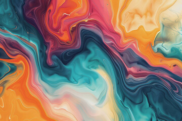 Fototapeta premium Fascinating color combinations Swirled together to create hypnotic, colorful abstract patterns.