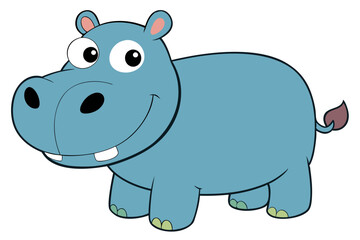 hippopotamus cartoon vector illustration