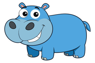 hippopotamus cartoon vector illustration