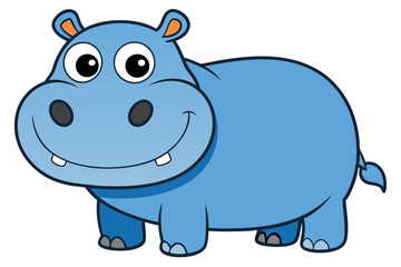 hippopotamus cartoon vector illustration