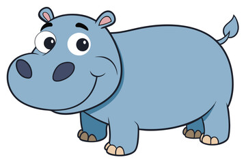 hippopotamus cartoon vector illustration