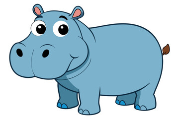 hippopotamus cartoon vector illustration
