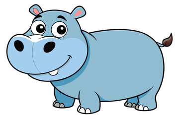 hippopotamus cartoon vector illustration