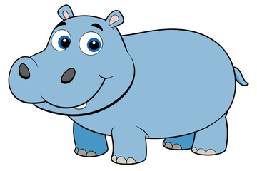 hippopotamus cartoon vector illustration