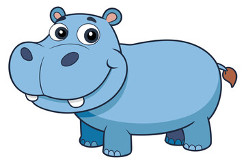 hippopotamus cartoon vector illustration