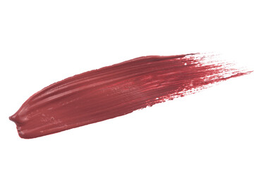 Shiny red brush strokes isolated on white background.
