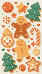 Delightful array of festive gingerbread cookies and holiday treats on a light background