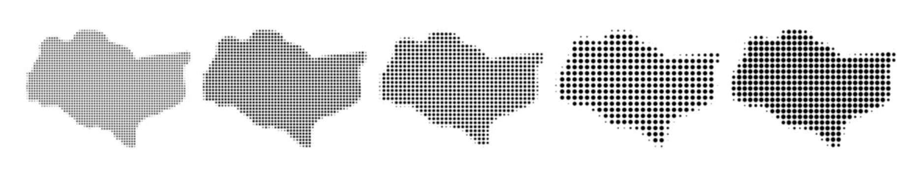 Kent Map halftone in different sizes