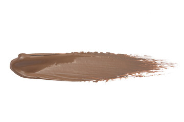 Shiny brown brush strokes isolated on white background.