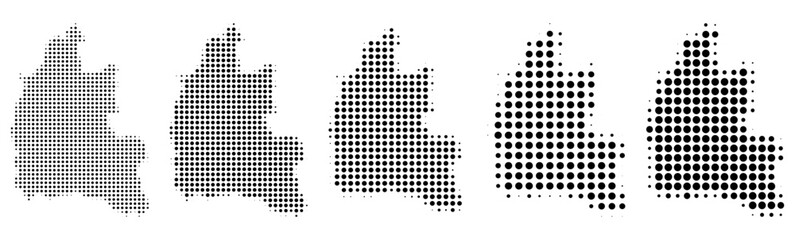 Obraz premium Oxfordshire Map halftone in different sizes