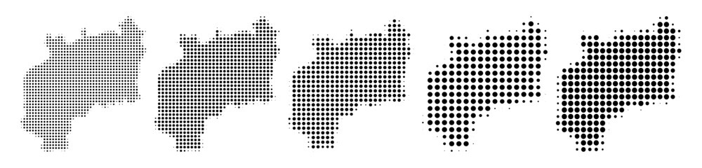 Obraz premium Gloucestershire Map halftone in different sizes