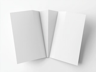 Folded white blank paper leaflet template for book on a clean background