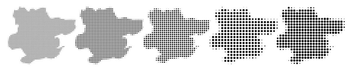 Essex Map halftone in different sizes