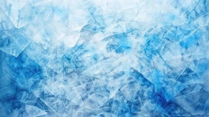 Obraz premium Blue ice texture background with geometric shapes