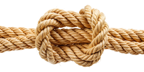 rope with knot isolated on white background.AI GENERATED