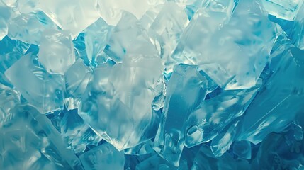 Obraz premium Blue ice texture background with geometric shapes