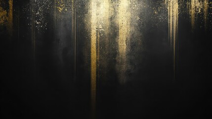 Abstract black and gold background with vertical lines and texture.