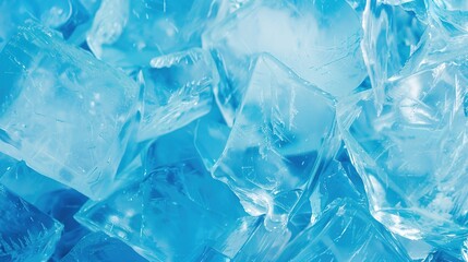 Fototapeta premium Blue ice texture background with geometric shapes