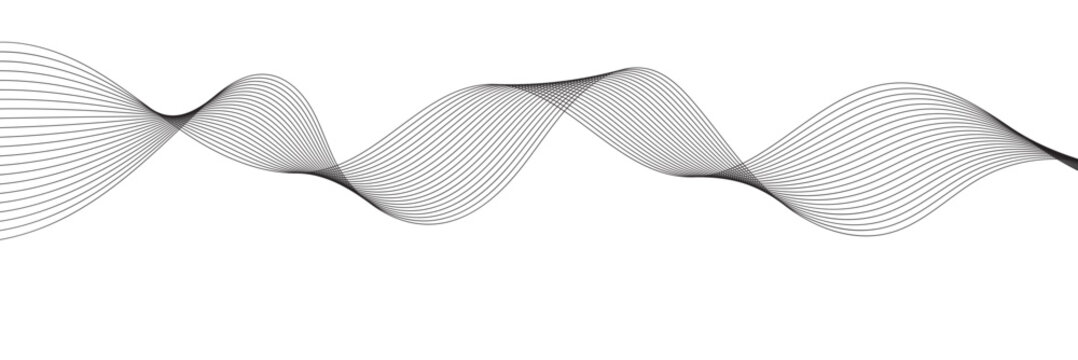 thin wavy abstract line vector, curve wave seamless pattern, wave line vector, sound wave, thin wave line vector illustration