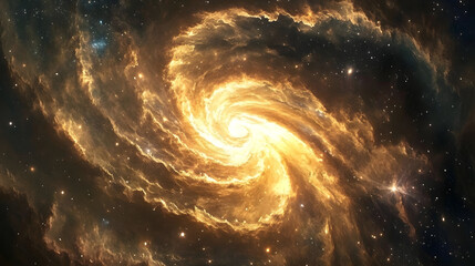 A celestial masterpiece of swirling gas clouds and radiant stars creating a breathtaking view of the cosmos