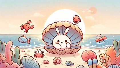 Cartoon vector illustration of a smiling child enjoying a hamburger, a funny design for a holiday food poster