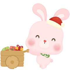 Bunny with Christmas gifts 