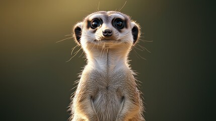 Alert Meerkat with a Surprised Expression