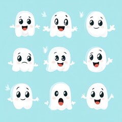 Cute ghost. Halloween decoration element.