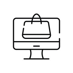 Virtual Shopping Bag vector icon