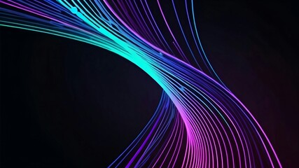 Flowing fluorescent light waves. Creator Artist Nadia Russ.	