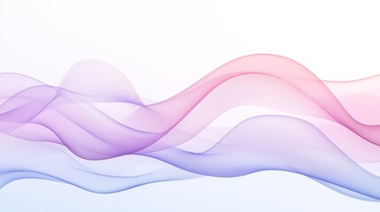 Abstract waves background, pastel colors transitioning from light pink to soft lavender, smooth flowing lines creating depth and movement, minimalist and modern design, ample copy space at the top 