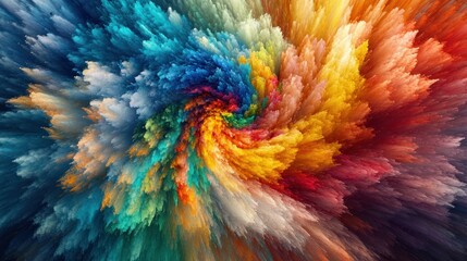 Obraz premium Vibrant explosion of colors a dynamic swirl of nature’s canvas capturing the essence of creativity and emotion in art