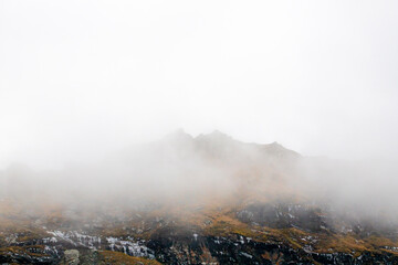 Fog on the mountain ridge