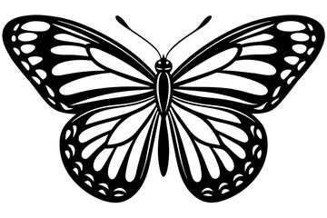 monarch butterfly silhouette vector icon