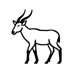 Simple Line Art of a Goat with Horns